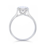 1.50ct Celine Lab-Grown Oval Cut Bezel Set Engagement Ring | Platinum