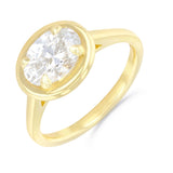 Aurelia 1.50ct East West Oval Cut Lab-Grown Diamond Engagement Ring | Everyday Diamonds | 9K Yellow Gold