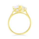 2.51ct Clara Lab-Grown Emerald & Pear Toi Et Moi Engagement Ring | 18K Yellow Gold