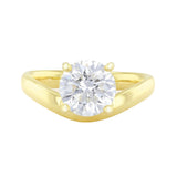 Thea 2.00ct Round Cut Lab-Grown Wave Engagement Ring | Everyday Diamonds | 9K Yellow Gold