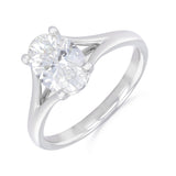 Elara 1.50ct Oval Cut Lab-Grown Split Shoulder Engagement Ring | Everyday Diamonds | 9K White Gold