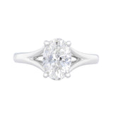 Elara 1.50ct Oval Cut Lab-Grown Split Shoulder Engagement Ring | Everyday Diamonds | 9K White Gold