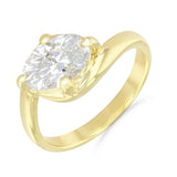 Elodie 1.50ct Oval Cut Lab-Grown Twisted Wave Engagement Ring | Everyday Diamonds | 9K White Gold
