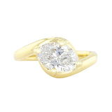 Elodie 1.50ct Oval Cut Lab-Grown Twisted Wave Engagement Ring | Everyday Diamonds | 9K White Gold