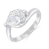 Elodie 1.50ct Pear Cut Lab-Grown Twisted Wave Engagement Ring | Everyday Diamonds | 9K White Gold