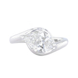 Elodie 1.50ct Pear Cut Lab-Grown Twisted Wave Engagement Ring | Everyday Diamonds | 9K White Gold