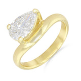 Thea 1.50ct Pear Cut Lab-Grown Wave Engagement Ring | Everyday Diamonds | 9K Yellow Gold