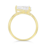 Thea 1.50ct Pear Cut Lab-Grown Wave Engagement Ring | Everyday Diamonds | 9K Yellow Gold