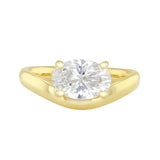 1.50ct Thea Oval Lab-Grown Wave Engagement Ring | Everyday Diamonds | 9K Yellow Gold
