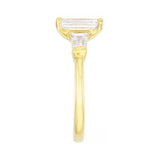 Athena 2.70ct Emerald Cut Lab-Grown Diamond with Tapered Baguette Diamonds Engagement Ring | 18K Yellow Gold