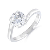 Elodie 1.50ct Brilliant Cut Lab-Grown Twisted Wave Engagement Ring | Everyday Diamonds | 9K White Gold