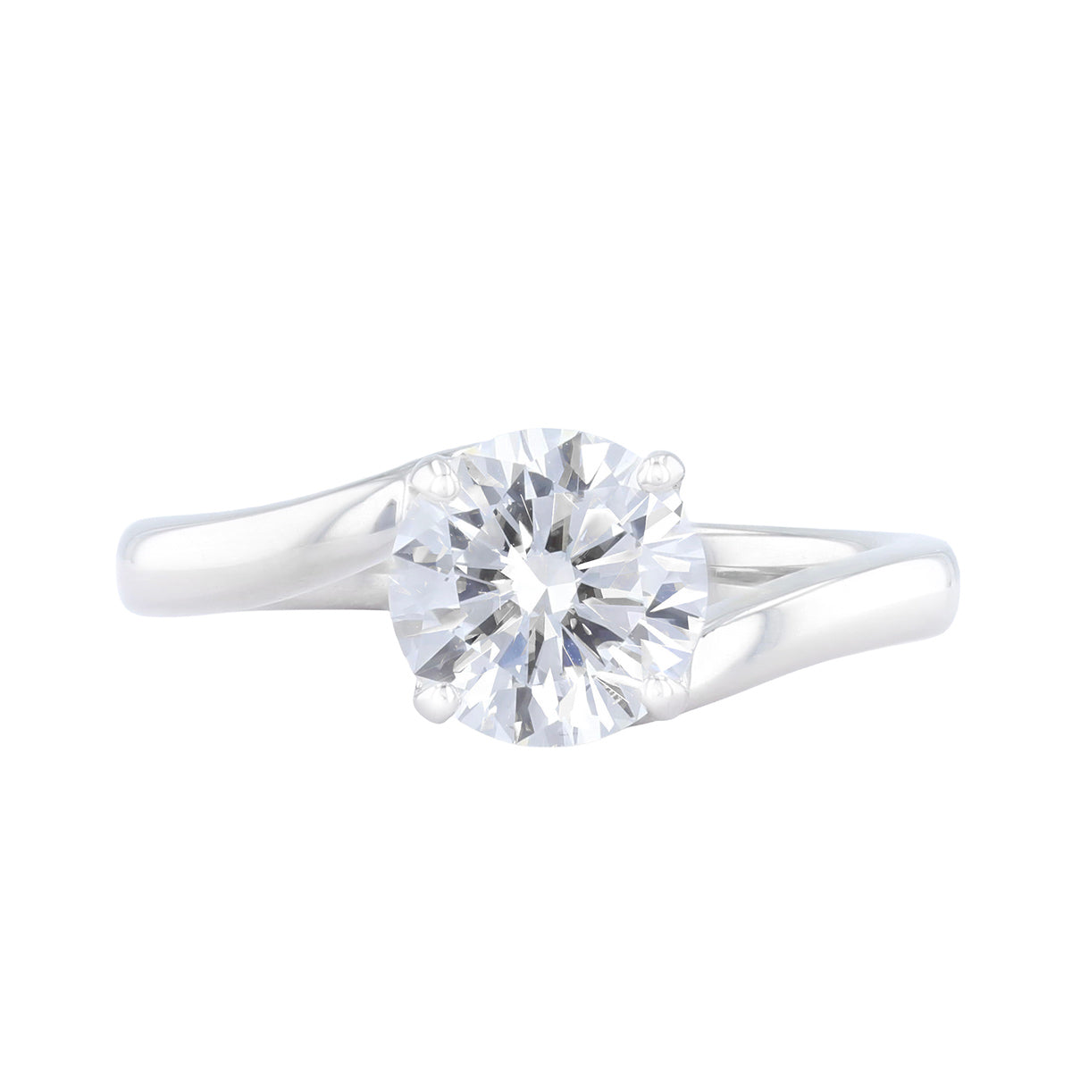 Elodie 1.50ct Brilliant Cut Lab-Grown Twisted Wave Engagement Ring | Everyday Diamonds | 9K White Gold