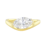 Thea 1.50ct Marquise Cut Lab-Grown Wave Engagement Ring | Everyday Diamonds | 9K Yellow Gold