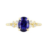 Estelle 1.48ct Lab-Grown Sapphire and 0.17ct lab-Grown Diamond Shoulder Engagement Ring | Heirloom Collection | 9K Yellow Gold