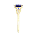 Estelle 1.48ct Lab-Grown Sapphire and 0.17ct lab-Grown Diamond Shoulder Engagement Ring | Heirloom Collection | 9K Yellow Gold