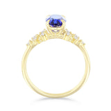 Estelle 1.48ct Lab-Grown Sapphire and 0.17ct lab-Grown Diamond Shoulder Engagement Ring | Heirloom Collection | 9K Yellow Gold