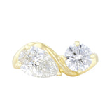 Harlow 2.54ct Pear and Round Cut Lab-Grown Twisted Wave Engagement Ring | Everyday Diamonds | 9K Yellow Gold