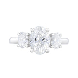 Elizabeth 2.15ct Oval Lab-Grown Diamond Three Stone Engagement Ring | Platinum