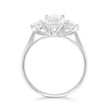 Elizabeth 2.15ct Oval Lab-Grown Diamond Three Stone Engagement Ring | Platinum