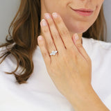 1.50ct Elara Lab-Grown Oval Cut Diamond Three Stone Engagement Ring | 18K Yellow Gold & Platinum