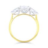 1.50ct Elara Lab-Grown Oval Cut Diamond Three Stone Engagement Ring | 18K Yellow Gold & Platinum