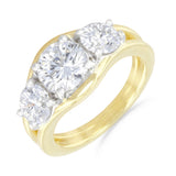 Florence 2.90ct Brilliant Cut Lab-Grown Diamond and Split Shoulder Engagement Ring | Everyday Diamonds | 9K Yellow Gold