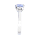 Heirloom Collection 1.64ct Oval Cut Sapphire and 0.52ct Diamond Three stone Ring | Platinum