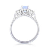 Heirloom Collection 1.64ct Oval Cut Sapphire and 0.52ct Diamond Three stone Ring | Platinum