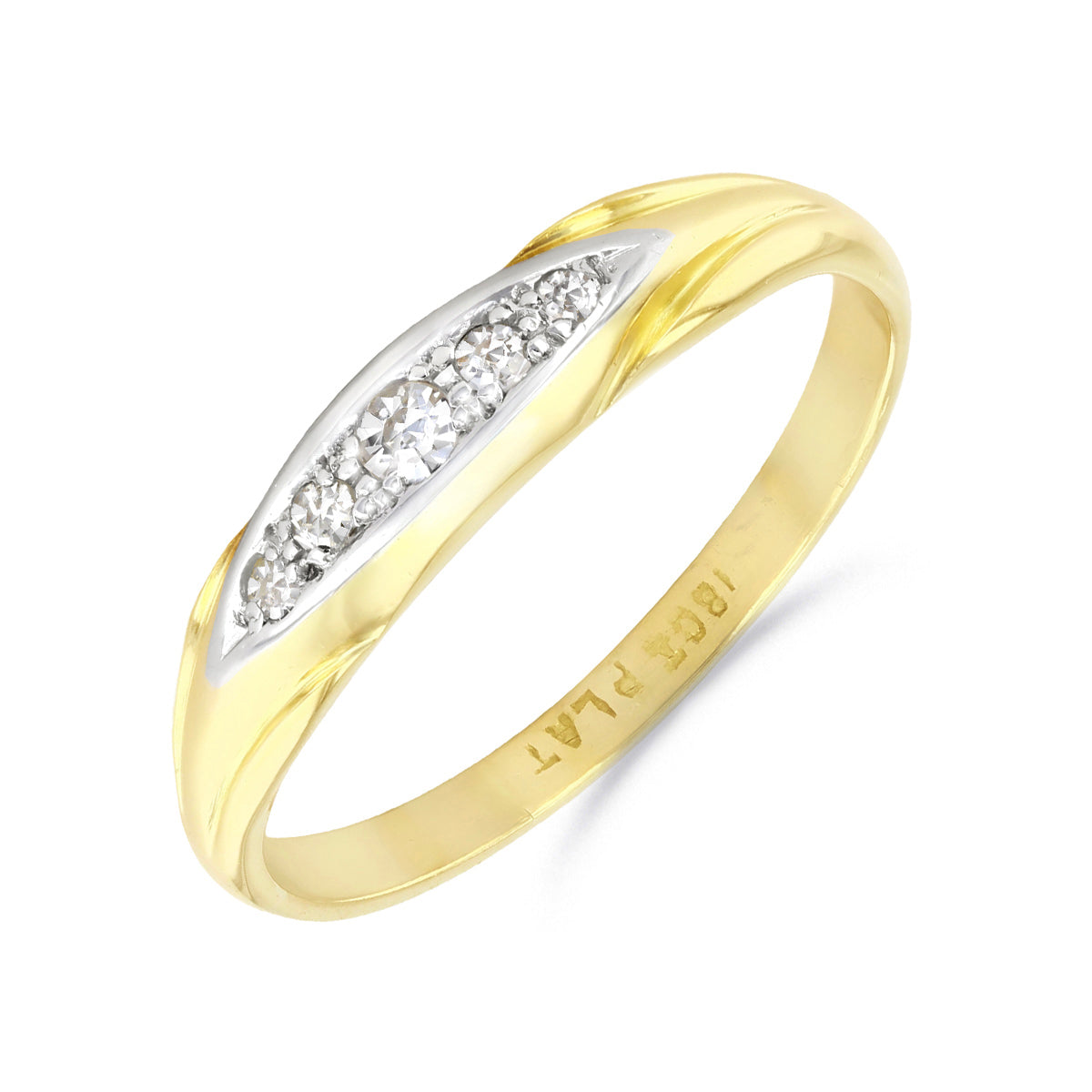 Vintage 0.09ct Diamond Dress Ring | Pre-Loved | 18K yellow Gold & Plat Browns Family Jewellers Vintage 0.09ct Diamond Dress Ring | Pre-Loved | 18K yellow Gold & Plat Browns Family Jewellers