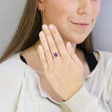 Purple Amethyst and Diamond Dress Ring | Pre-Loved | 9K Yellow Gold