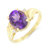 Purple Amethyst and Diamond Dress Ring | Pre-Loved | 9K Yellow Gold