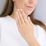 Aquamarine and Diamond Dress Ring | Pre-Loved | 18K Yellow Gold