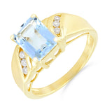 Aquamarine and Diamond Dress Ring | Pre-Loved | 18K Yellow Gold