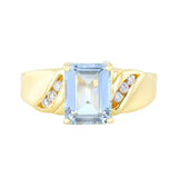 Aquamarine and Diamond Dress Ring | Pre-Loved | 18K Yellow Gold