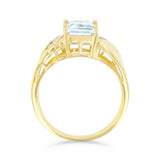 Aquamarine and Diamond Dress Ring | Pre-Loved | 18K Yellow Gold