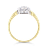 0.36ct Brilliant Cut Diamond Flower Cluster Ring | Pre-Loved | 9K Yellow Gold