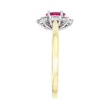 Ruby and 0.30ct Diamond Cluster Ring | Pre-Loved | 9K Yellow Gold