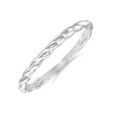 Soleil Collection Fine Twist Ring | 9K Solid White Gold