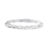 Soleil Collection Fine Twist Ring | 9K Solid White Gold