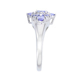 Tanzanite Cluster Dress Ring | Pre-Loved | 9K White Gold