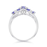 Tanzanite Cluster Dress Ring | Pre-Loved | 9K White Gold