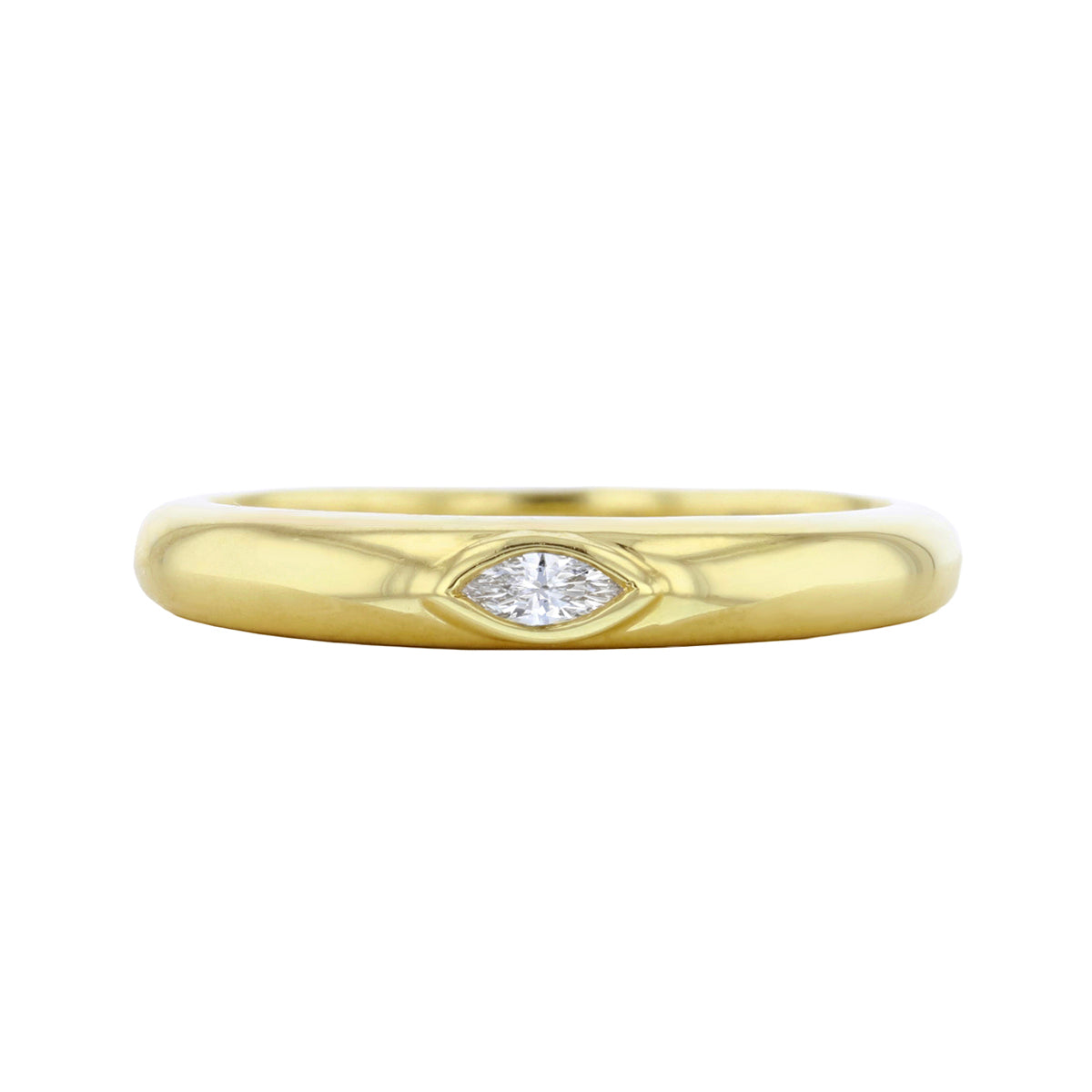 Soleil Collection Marquise Diamond Inlay Ring | 18K Solid Yellow Gold ...