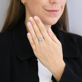 Marquise Aquamarine and 0.40ct Diamond Halo Ring | Pre-Loved | 18K Yellow Gold