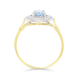Marquise Aquamarine and 0.40ct Diamond Halo Ring | Pre-Loved | 18K Yellow Gold