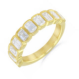 Everyday Diamonds 2.08ct Emerald Cut Lab-Grown Diamond Half Eternity Ring | 9K Yellow Gold