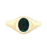 Oval Bloodstone Signet Ring | Pre-Loved | 9K Yellow Gold