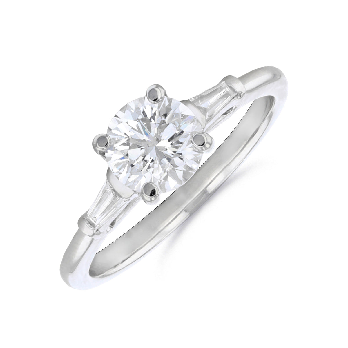 1.20ct Athena Three Stone Round Brilliant Cut Diamond Solitaire Engagement Ring | Platinum