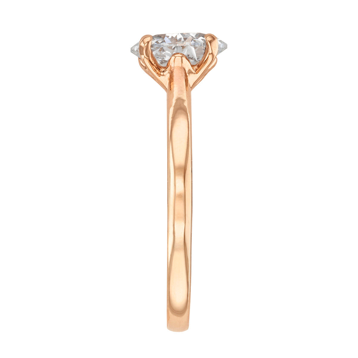 1.00ct Poppy Plain Oval Cut Diamond Solitaire Engagement Ring | 18ct Rose Gold - D