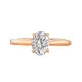 1.00ct Poppy Plain Oval Cut Diamond Solitaire Engagement Ring | 18ct Rose Gold - E