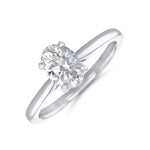1.00ct Poppy Plain Oval Cut Diamond Solitaire Engagement Ring | 18ct White Gold - A